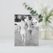 B&W Foto van Florida Bikini Girls Briefkaart (Staand voorkant)