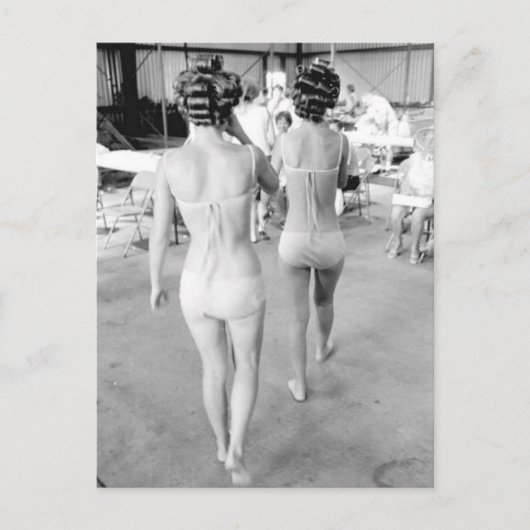 B&W Foto van Florida Bikini Girls Briefkaart (Voorkant)