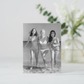  B&W Foto van Florida Bikini Girls Briefkaart (Staand voorkant)