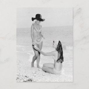 B&W Foto van Florida Bikini Girls Briefkaart