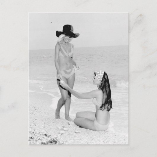  B&W Foto van Florida Bikini Girls Briefkaart (Voorkant)