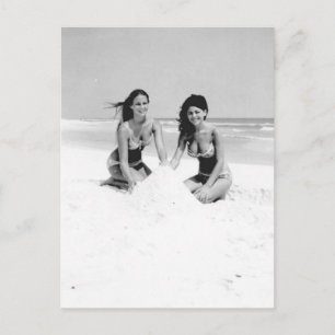 B&W Foto van Florida Bikini Girls Briefkaart