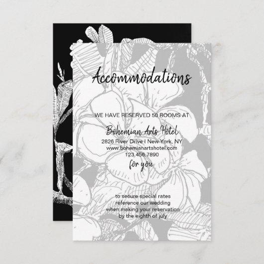 B&W Frangipani Boheemse Botanische Accommodatie Informatiekaartje (Voorkant / Achterkant)