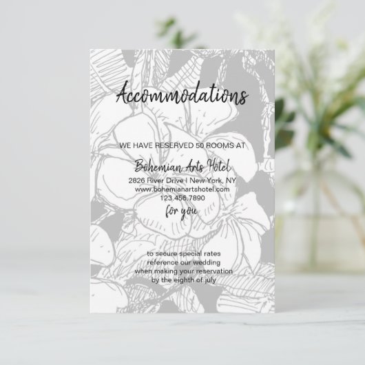 B&W Frangipani Boheemse Botanische Accommodatie Informatiekaartje (Staand voorkant)