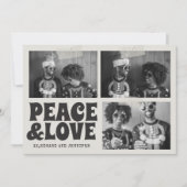 B&W Funky Groovy Merry Xmas Foto Kerst Kaart (Voorkant)