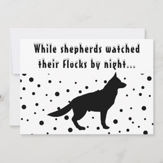 B&W Funny | Duitse herder | Kerstgroeten Feestdagenkaart (Voorkant)