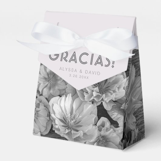 B & W Garden Hellebore Favor Box Bedankdoosjes (Voorkant Zijde)