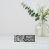 B & W Garden Helleboro Mini Web RSVP-kaart Mini Visitekaartje (Staand voorkant)