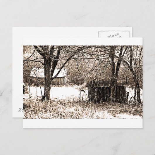 B&W-gebouwen Briefkaart (Voorkant / Achterkant)