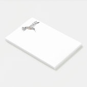 B + W gekleurde Hummingbird Post-it® Notes (Schuin)