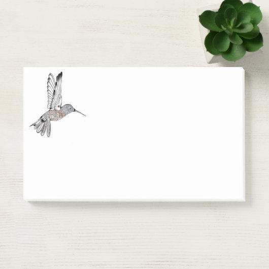 B + W gekleurde Hummingbird Post-it® Notes (Kantoor)