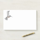 B + W gekleurde Hummingbird Post-it® Notes (Op bureau)