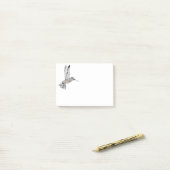 B + W gekleurde Hummingbird Post-it® Notes (Op bureau)