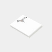 B + W gekleurde Hummingbird Post-it® Notes (Schuin)