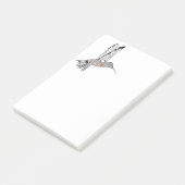 B + W gekleurde Hummingbird Post-it® Notes (Schuin)