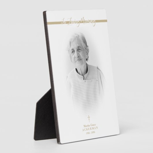 B&W Golden Photo Herdenking Service Beste Ones Fotoplaat (Zijkant)