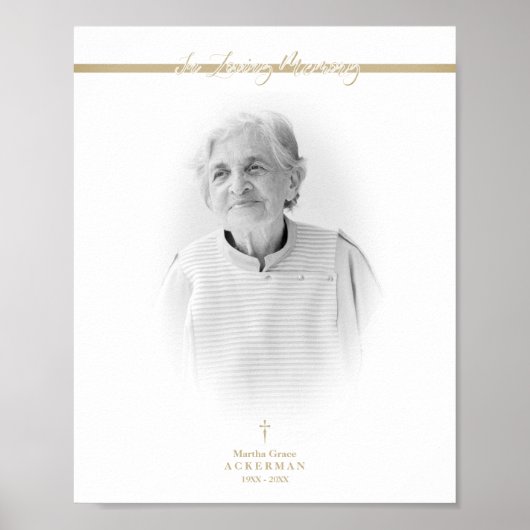 B&W Golden Photo Herdenkingsdienst Lieve mensen Poster (Voorkant)