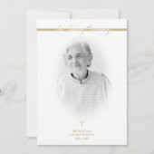 B&W Golden Photo Remembrance Service Dear Ones Notitiekaartje (Voorkant)