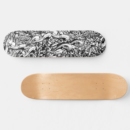 B&W Graffiti Madness Persoonlijk Skateboard (Horizontaal)