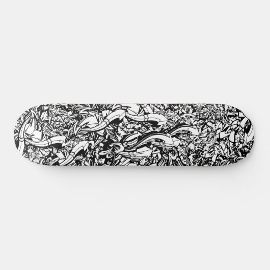 B&W Graffiti Madness Persoonlijk Skateboard (Horizontaal)