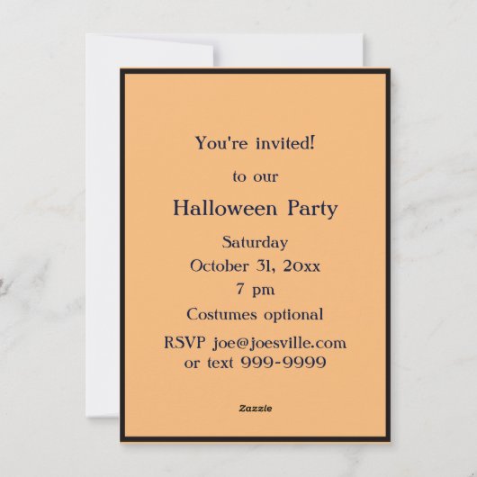 B/W Halloween Silhouette Boy Girl Sitting Invite Feestdagenkaart (Achterkant)