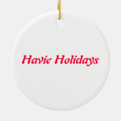 B&W Havanese op Porselein vakantie Ornament (Achterkant)