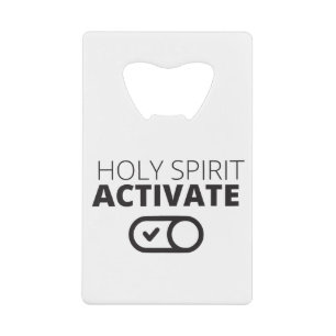 B/W Heilige Geest activeert Pictogram Evangelie Gr Creditkaart Flessenopener