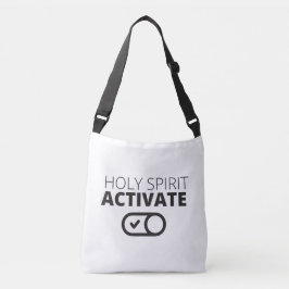 B/W Heilige Geest activeert Pictogram Evangelie Gr Crossbody Tas