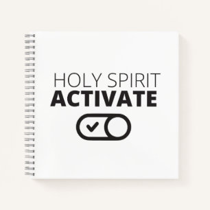 B/W Heilige Geest activeert Pictogram Evangelie Gr Notitieboek