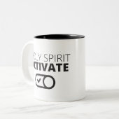 B/W Heilige Geest activeert Pictogram Evangelie Gr Tweekleurige Koffiemok (Voorkant links)