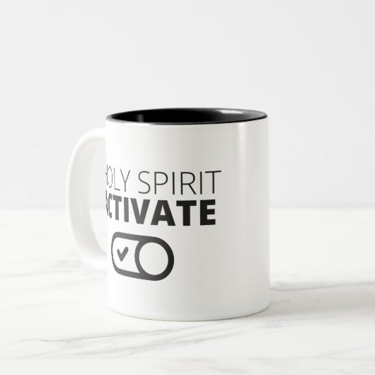 B/W Heilige Geest activeert Pictogram Evangelie Gr Tweekleurige Koffiemok (Voorkant links)