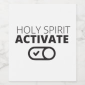 B/W Heilige Geest activeert Pictogram Evangelie Gr Wijn Etiket (Enkel label)