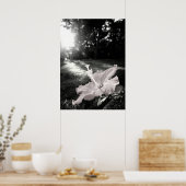 B&W Hibiscus Flower Poster (Keuken)