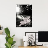 B&W Hibiscus Flower Poster (Thuiskantoor)