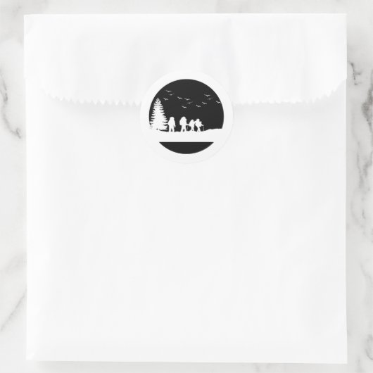 B&W Hiking Adventure Sticker (Tas)
