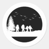 B&W Hiking Adventure Sticker (Voorkant)