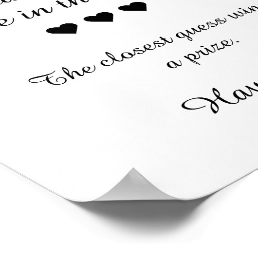 B&W Hoeveel Snoepjes zitten er in het potje spel Poster (Hoek)