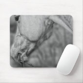 B&W Horse Head ~ Mousepad Muismat (Met muis)