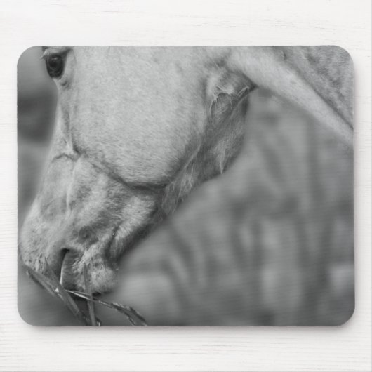 B&W Horse Head ~ Mousepad Muismat (Voorkant)