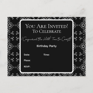 B&W Ik Heb de Heuvel Veroverd! MT Feest Uitnodigin Uitnodiging Briefkaart