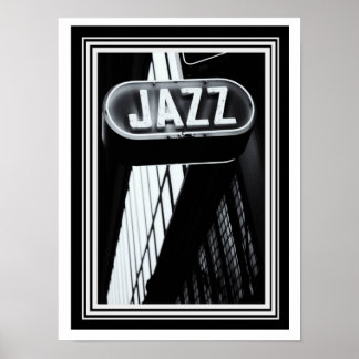  B&W Jazz Foto 12 x 16 Poster