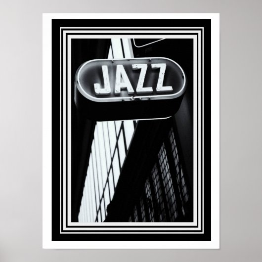 B&W Jazz Foto 12 x 16 Poster (Voorkant)