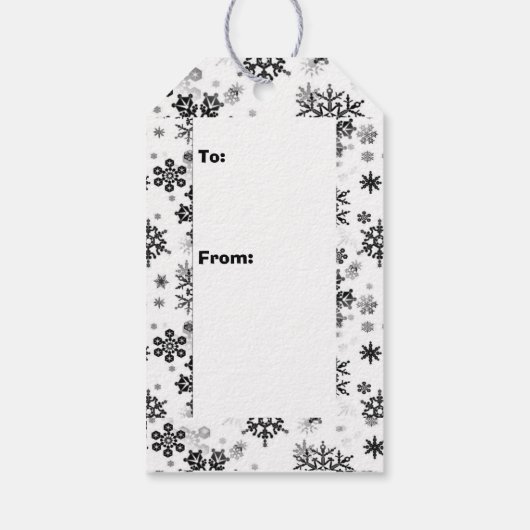 B/W Kerstboom Coördineren Cadeaulabel (Achterkant)