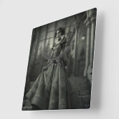 B&W Lady Vierkante Klok (Hoek)