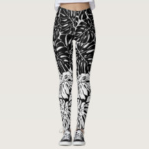B&W Leafy-Leggings