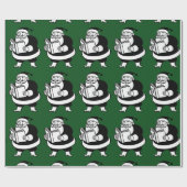  B&W-leesKerstman (Lge. Afbeelding) over de groene Cadeaupapier (Vlak)