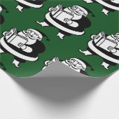  B&W-leesKerstman (Lge. Afbeelding) over de groene Cadeaupapier (Hoek)