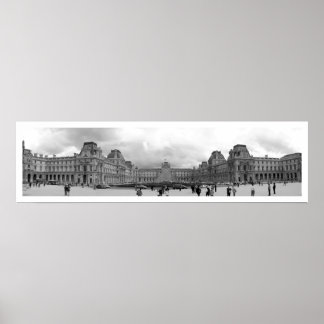 B&W Louvre Panoramiek Poster