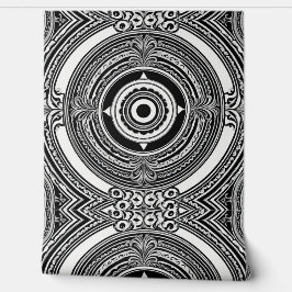 B&W Medaillon Motief Behang