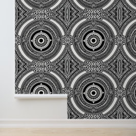 B&W Medaillon Motief Behang